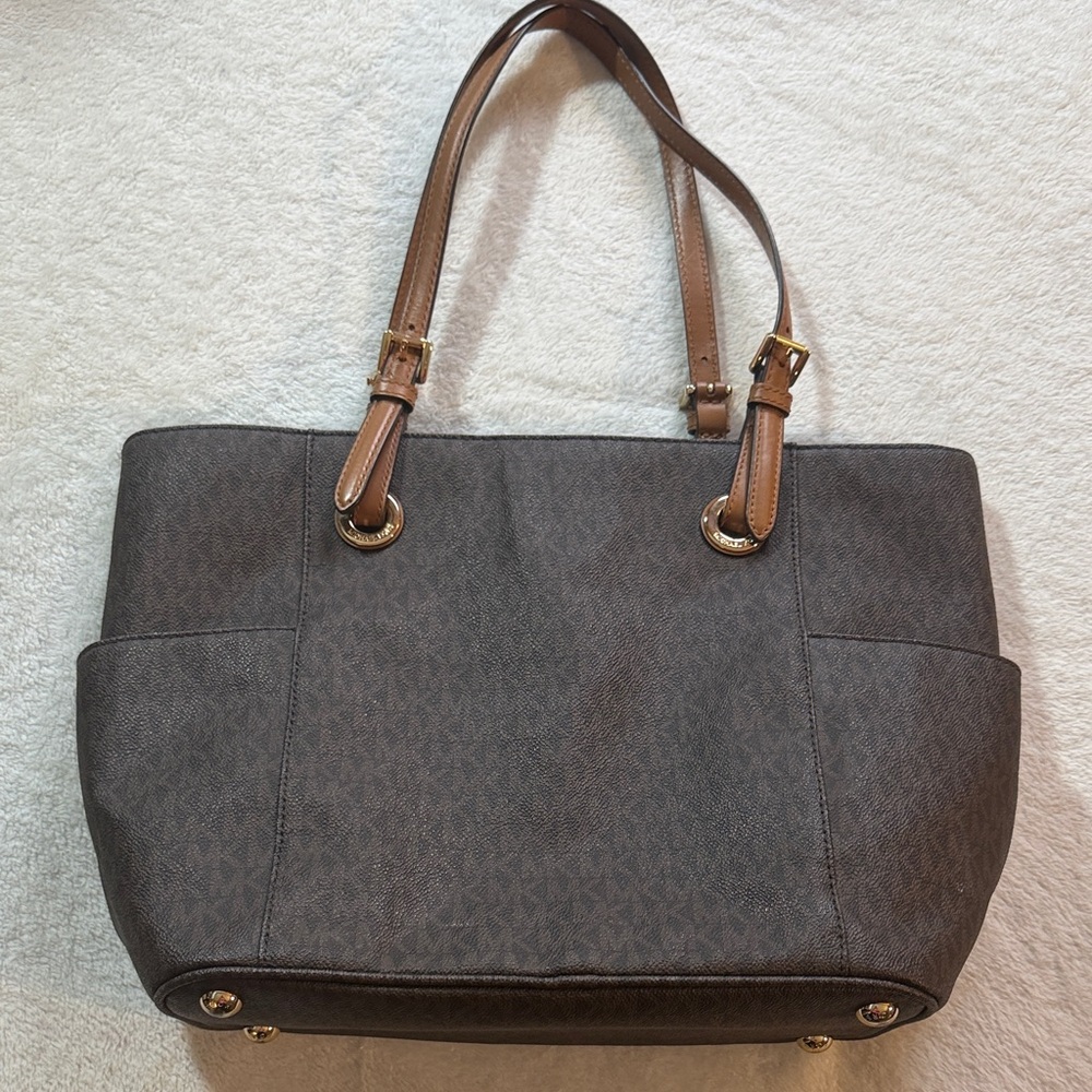 Michael Kors Marilyn Medium Dark Brown Tote with Gold Accents - Picture 3 of 12
